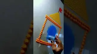Hanuman Janmotsav rangoli just in 20 seconds 😱 #rangoli #trending #kesarikelal #shorts #hanuman