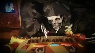 Spooky Scary Skeletons cat piano Version played by skeleton