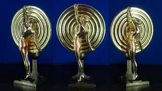 Art Deco lamp covering with super gold imitation / Покрытие зеркальной поталью лампы Арт-деко