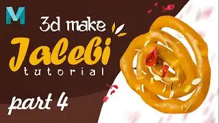 Crafting Realistic Jalebi in Maya | 3D Food Modeling Tutorial Part 4 #3d #tutorial #youtube