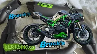 KAWASAKI ZH2 BROCK'S PERFORMANCE PENTA-CARBON BLACK FULL EXHAUST INSTALL