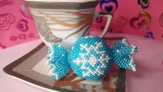 МК Конфетка со снежинками. Мозаичное плетение. Часть 2/3
