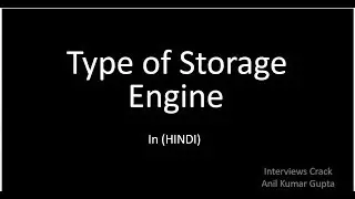 Type of Storage Engine in mysql