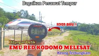 REKOR BARU....‼️ EMU KOMODO MELESAT BAGAI PESAWAT TEMPUR, KEC. 310 KPJ DI SLABTRAK PURWAKARTA