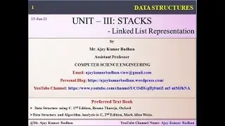 Stacks: Linked List Representation