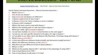 Top 60 JQuery Interview Questions Jquery Interview Questions Tips