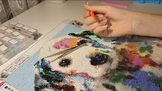 ASMR алмазной мозаики.