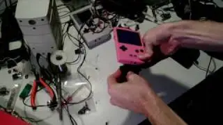 Pink gameboy pocket, with breakout socket