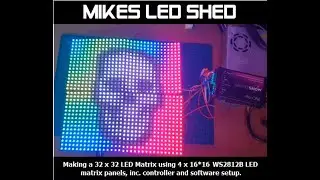 Setup of a 32 x 32 LED matrix using 4 LED panels