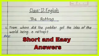 The rattrap question answer | flamingo chapter 4 question answer | the rattrap important questions