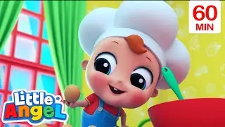 Buns out of the Stove |  Little Angel Color Songs & Nursery Rhymes | Learn Colors & Shapes