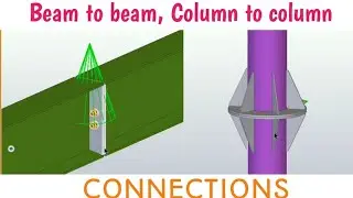 Beam to beam, Column to column Connections in Tekla | Plate,Round | Tamil tutorials