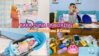 EMAK ANAK DUA 😍 UNBOXING BARENG KAKAK JUNA | Belanja mainan & printilan bayi di 1 toko Shopee