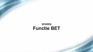 Financiële functies in Excel - SPAREN