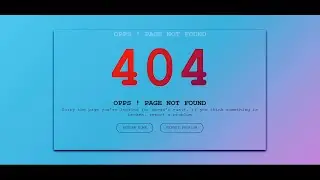 Animated 404 Error page Using HTML & CSS.