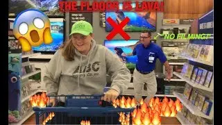 THE FLOOR IS LAVA CHALLENGE IN PUBLIC! *KICKED OUT*