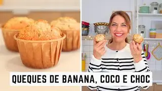 Banana and coconut muffins with chocolate
