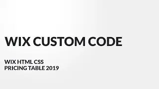 Wix custom code Wix html css code pricing table 2019
