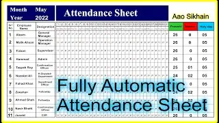 How to make Attendance Sheet in Ms Excel? 