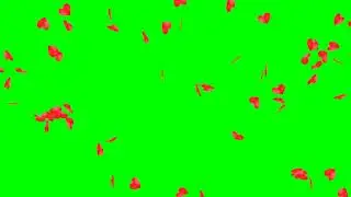 Falling Hearts No.1 HD Animation - green screen effect & overlay