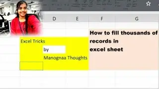 Excel Trick 1 || Learn Excel tricks || Software Campany Excel tricks|| manognaathoughts