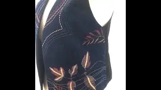 For Sale: Blue Denim Embroidered Waistcoats by Jackie Wills, Devon