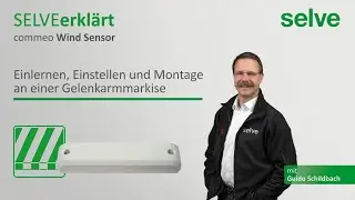 commeo Wind Sensor: Mounting on a hinged-arm awning, programming and setting the limit values