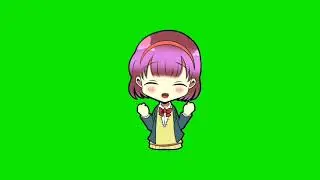 NO COPYRIGHT GREEN SCREEN EFFECT ~ Anime girl cute reaction [ Chroma key ]