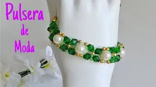 PULSERA CON CRISTALES Y PERLAS para principiantes