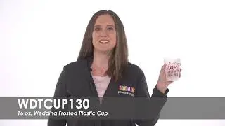 Custom Wedding Cups - 16 oz. Wedding Frosted Plastic Cup WDTCUP130