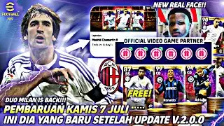 PEMBARUAN KAMIS 7 JULI UPDATE V.2.0.0 ADA LISENSI BARU & REAL FACE BARU EFOOTBALL 2022 MOBILE!!