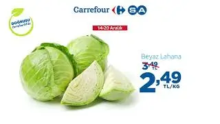 Beyaz Lahana 3,49 TL Yerine 2,49 TL/Kg