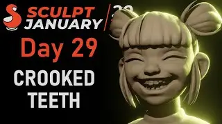 Sculpt January 2021 Day 29 - Crooked Teeth // Blender Timelapse