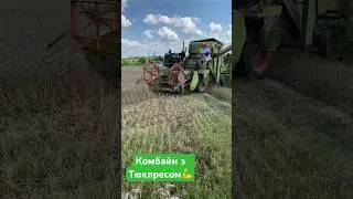 Комбайн CLAAS Columbus з тюкпресом🤟