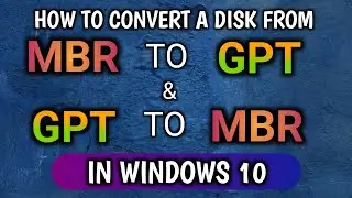 How To Convert MBR To GPT & GPT To MBR Using Diskpart || AZB 101