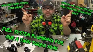 TWIN TURBO Hemi Fuel System Plumbing, Big Tire/ No Prep Rebuild, Showing PTFE Crimp Fitting Lines
