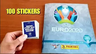 Pasting 100 PANINI STICKERS into my Album | Panini Euro 2020 Sticker Album Pearl Edition