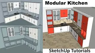 How To Make Modular Kitchen SketchUp | Interior design Kitchen SketchUp Tutorial