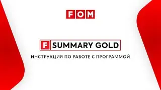 F-SUMMARY GOLD. Инструкция по работе с программой