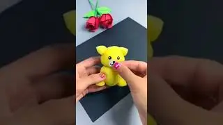 How to make very easy sponch teddy bear #shorts #viralshorts #satisfying #viral #diy#popit #trending