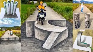 Perfect 3D Art Work Painting On The Road For Fun