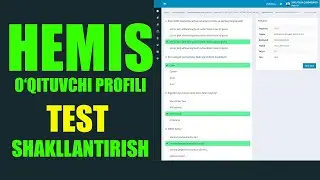 HEMIS O'QITUVCHI PROFILI. TEST TOPSHIRIQLARINI YUBORISH