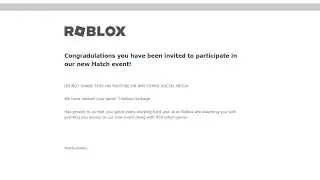 How to get invited in the Roblox Hatch Event