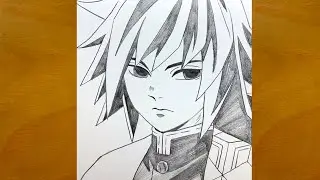 Anime drawing | How to draw Giyu Tomioka from Demon Slayer | Draw Anime