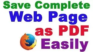 Easy to Save Complete WEB Page in PDF Format