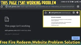 This Page Isn't Working Problem Solution | An Error Occurred Problem In Redeem Website Problem Fixed