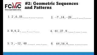 PA 6-2: Geometric Sequences and Patterns - First Coast Math Clinic