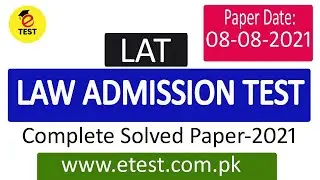 Law Admission Test LAT Paper 08 August 2021||LAT Solved Papers||ETEST