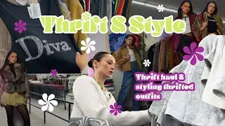 How to THRIFT AND STYLE | Thrift haul & styling trendy thrifted outfits ✨