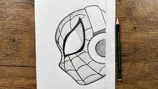Easy Spiderman drawing | How to draw Spiderman wearing headphones 🎧